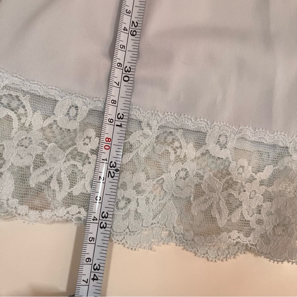 Vintage 40 50 Retro Vanity Fair Pale Blue Lace mini Slip Dress Night Gown - Picture 12 of 17